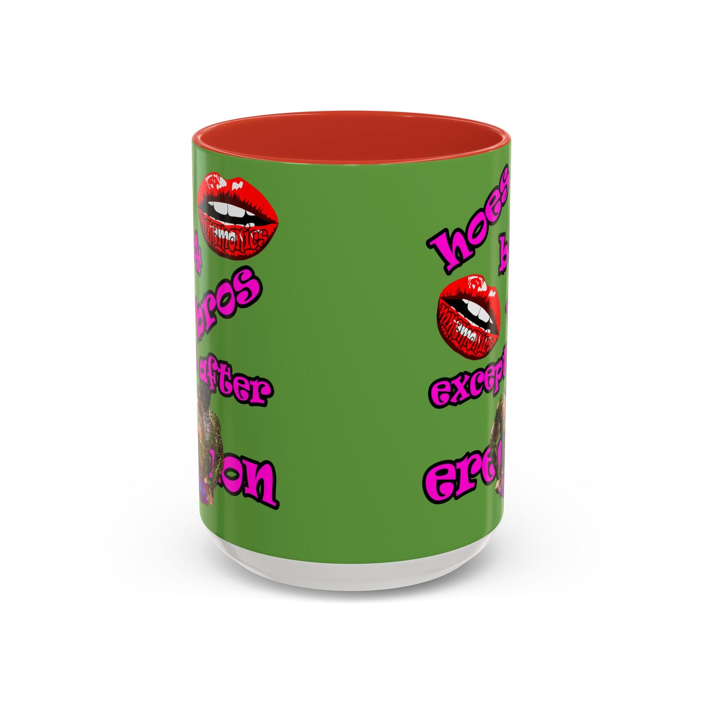 hoes b4 bros - Accent Mug (green)
