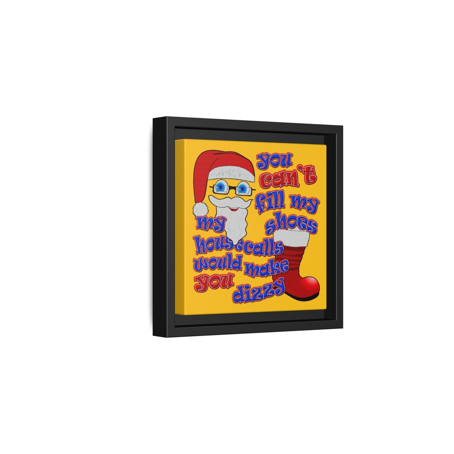 santa's shoes - framed canvas art (yellow)