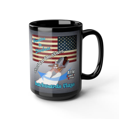 shoot for the stars - Black Mug (brushed nickel)