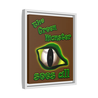 green monster - framed canvas art (brown)