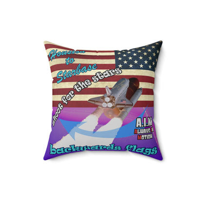 shoot for the stars - Spun Polyester Square Pillow - (purple-pink wave)