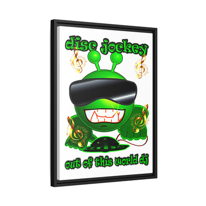 disc jockey - framed canvas art (white)