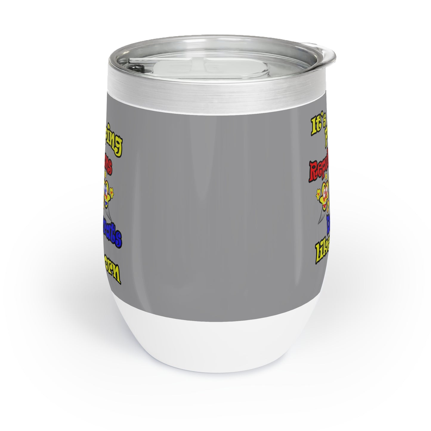 popping like popcorn - Chill Wine Tumbler (grey)