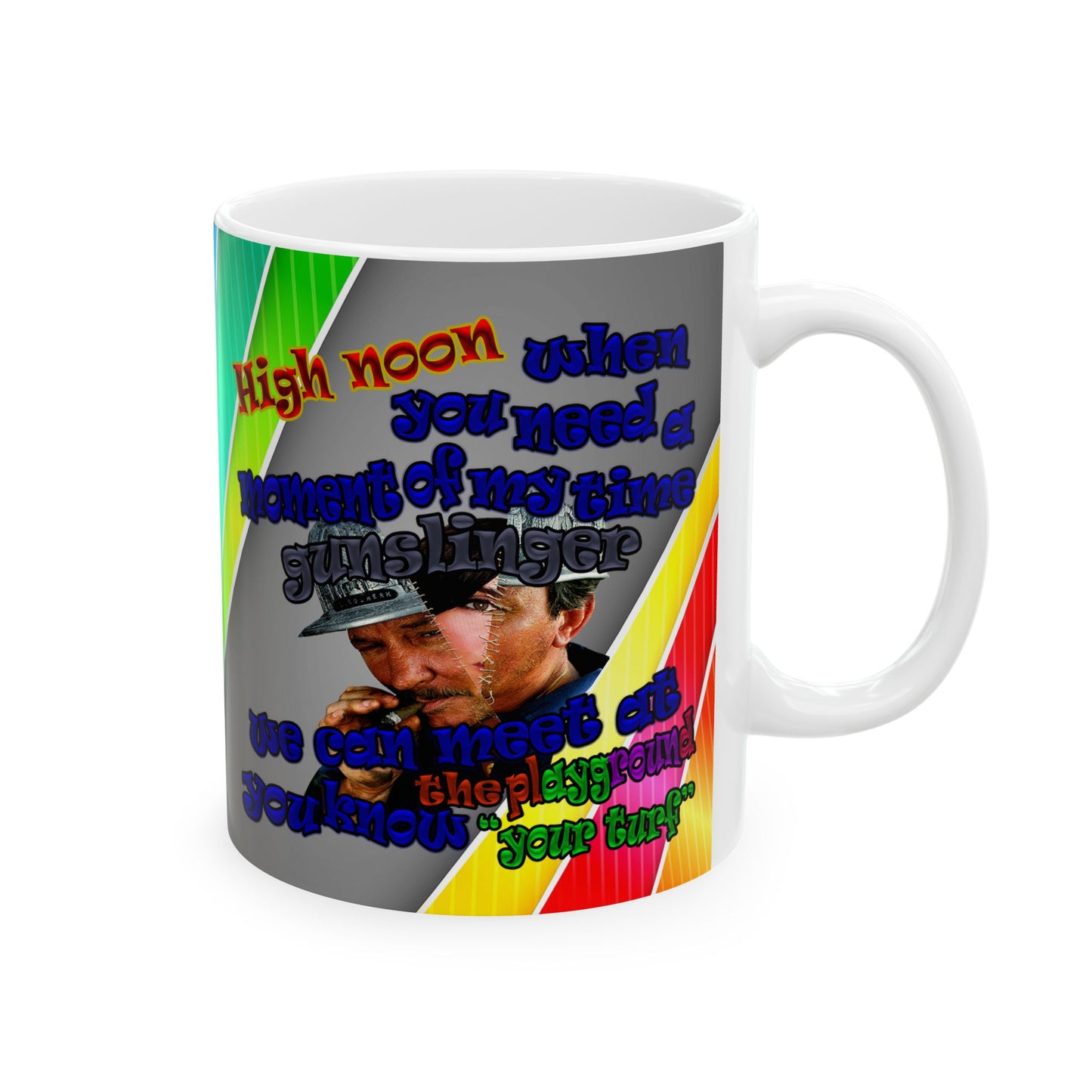 high noon - White Mug (rainbow split)