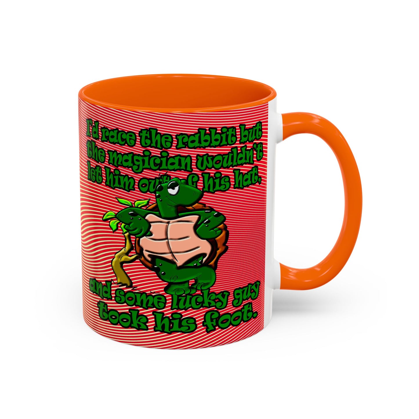 turtle race - Accent Mug (yellow-orange wave)