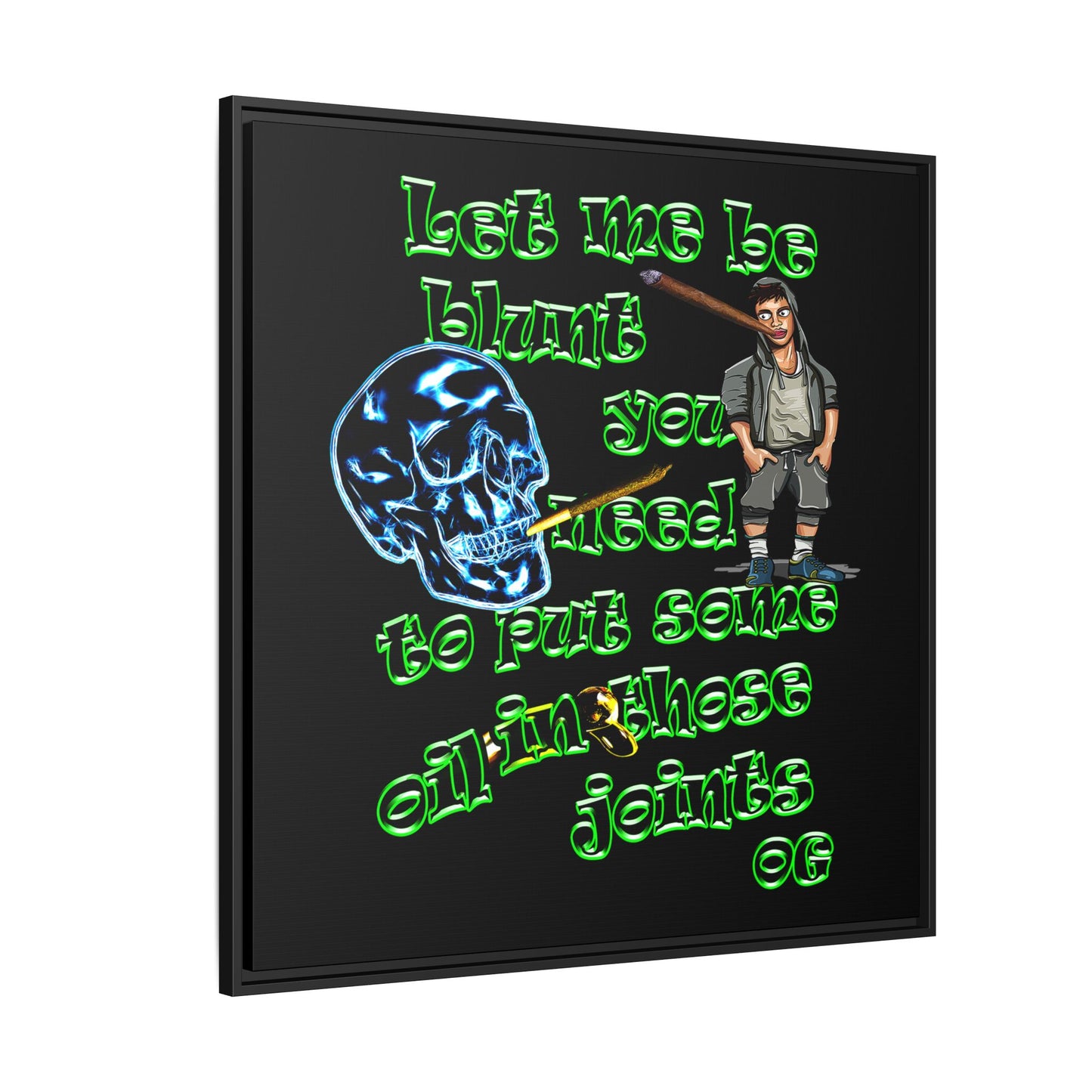 og - framed canvas art (black)