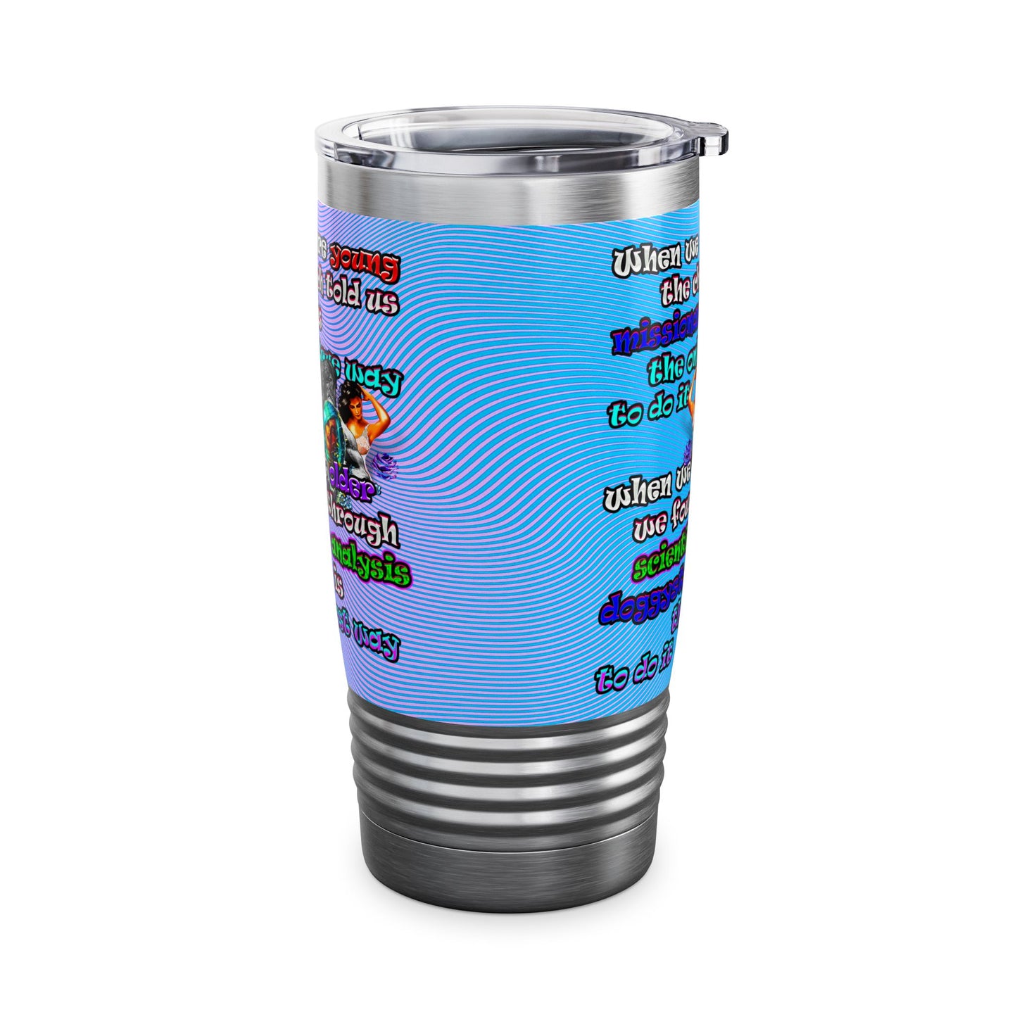 doggystyle - Ringneck Tumbler, 20oz (light blue-purple wave)