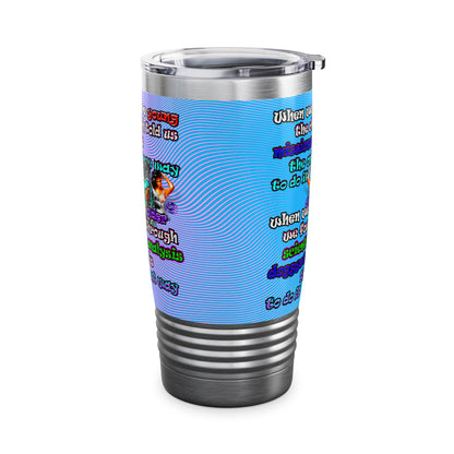 doggystyle - Ringneck Tumbler, 20oz (light blue-purple wave)