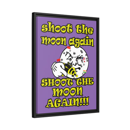 shoot the moon again - framed canvas art (light purple)
