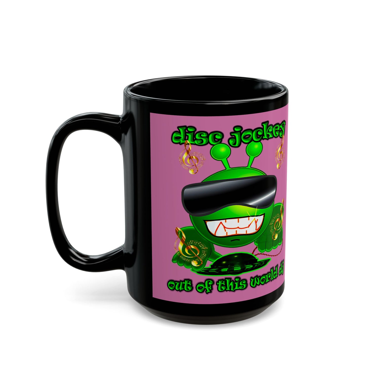 disc jockey - Black Mug (light pink)