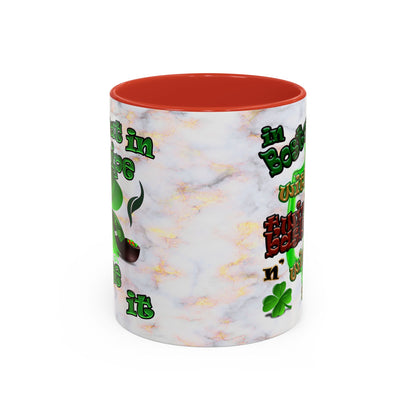 celtics logo - Accent Mug (white marble)