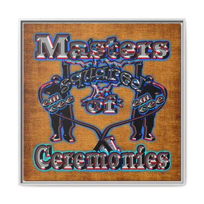 em cee squared - framed canvas art (brown papyrus)