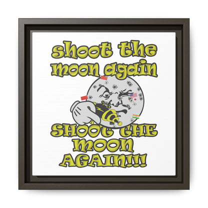 shoot the moon again - framed canvas art (white)