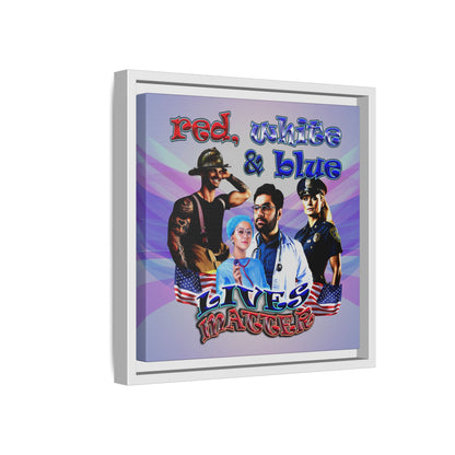 rw&b lives matter - framed canvas art (light blue-pink wave)