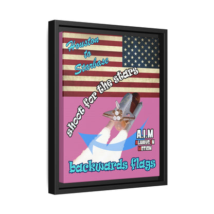 shoot for the stars - framed canvas art (light pink)