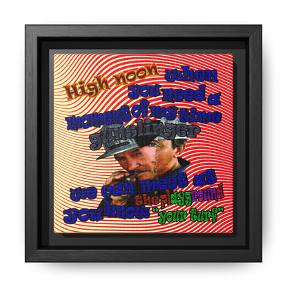 high noon - framed canvas art (yellow-orange wave)