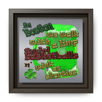 celtics logo - framed canvas art (brushed nickel)