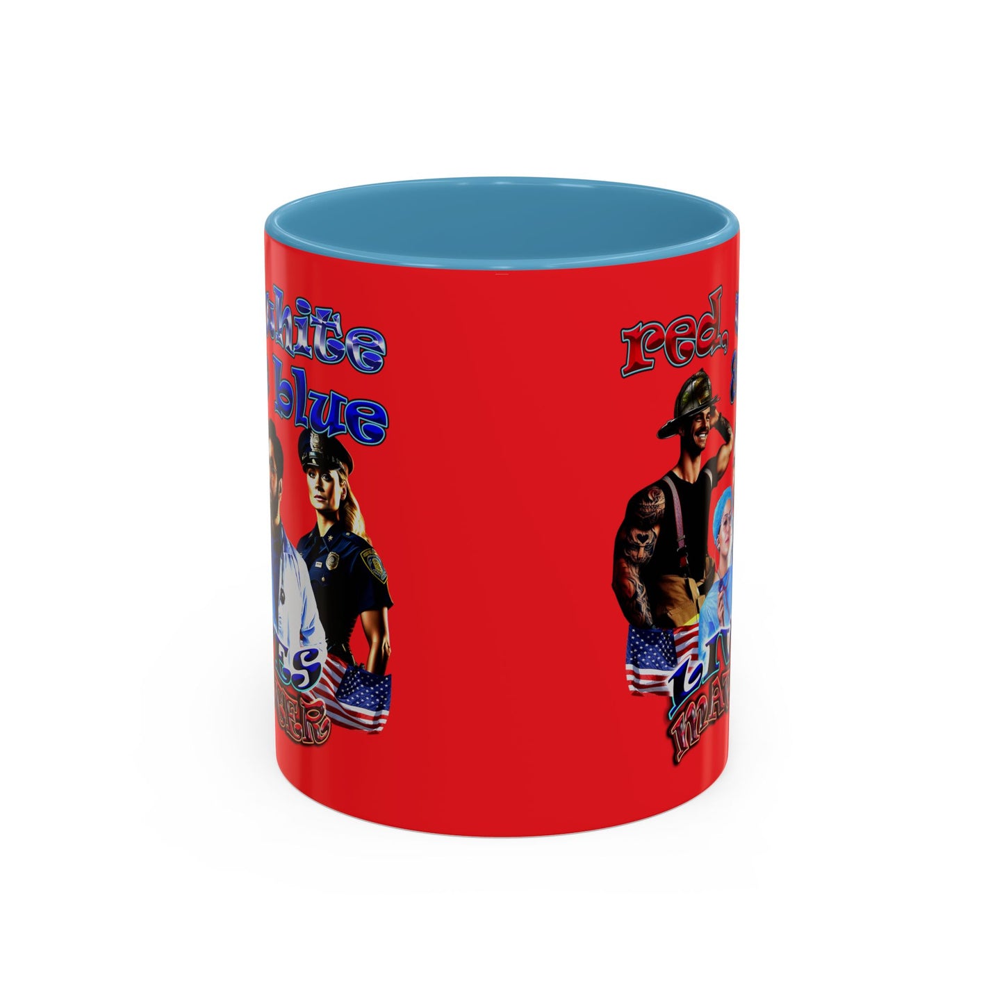 rw&b lives matter - Accent Mug (red)