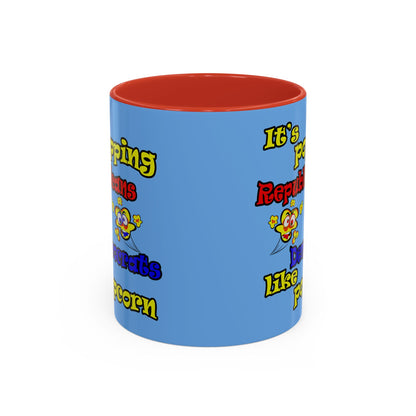 popping like popcorn - Accent Mug (light blue)