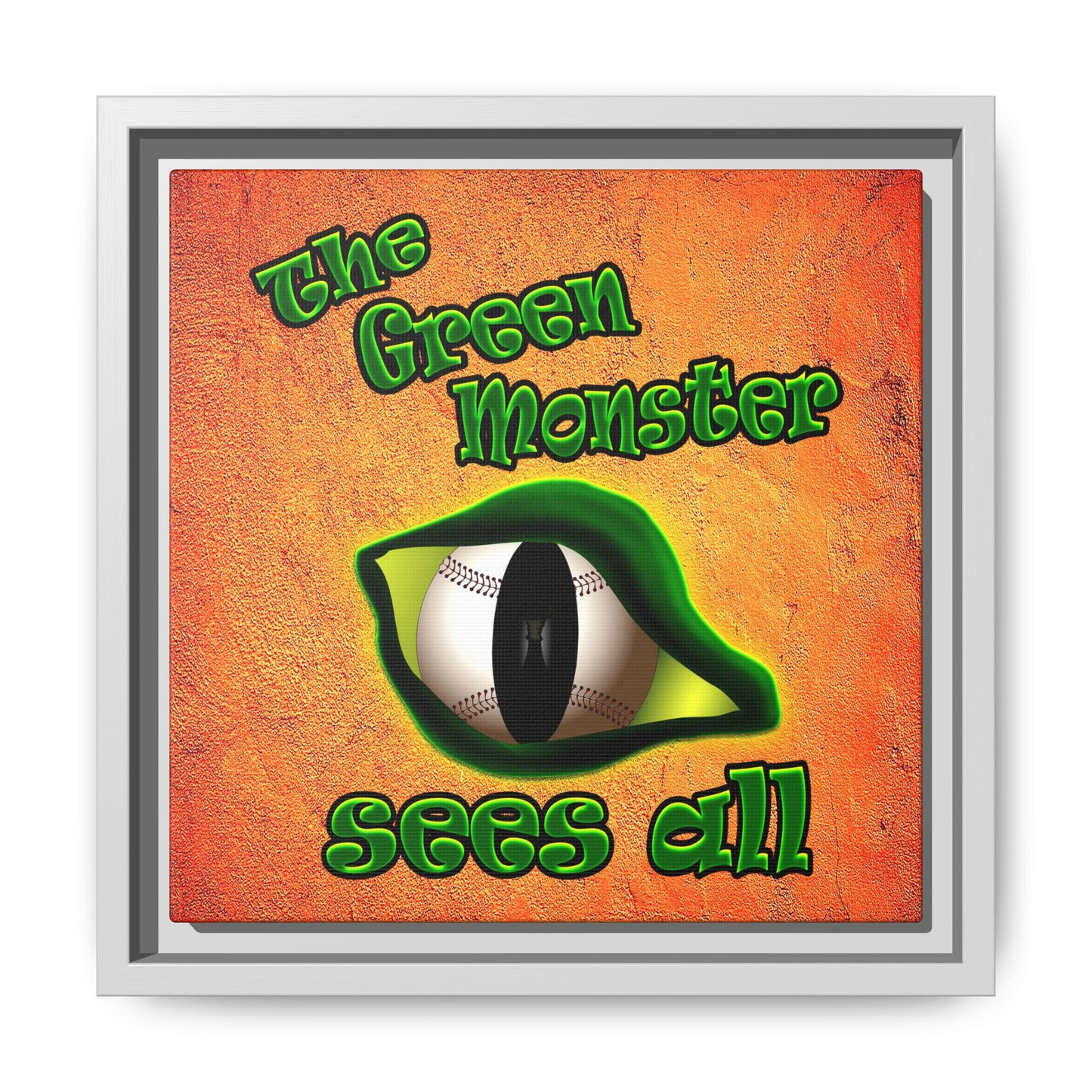 green monster - framed canvas art (burnt orange)