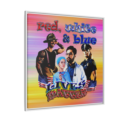 rw&b lives matter - framed canvas art (color blur)