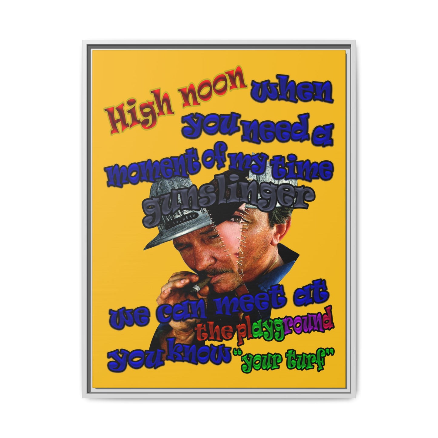 high noon - framed canvas art (yellow)
