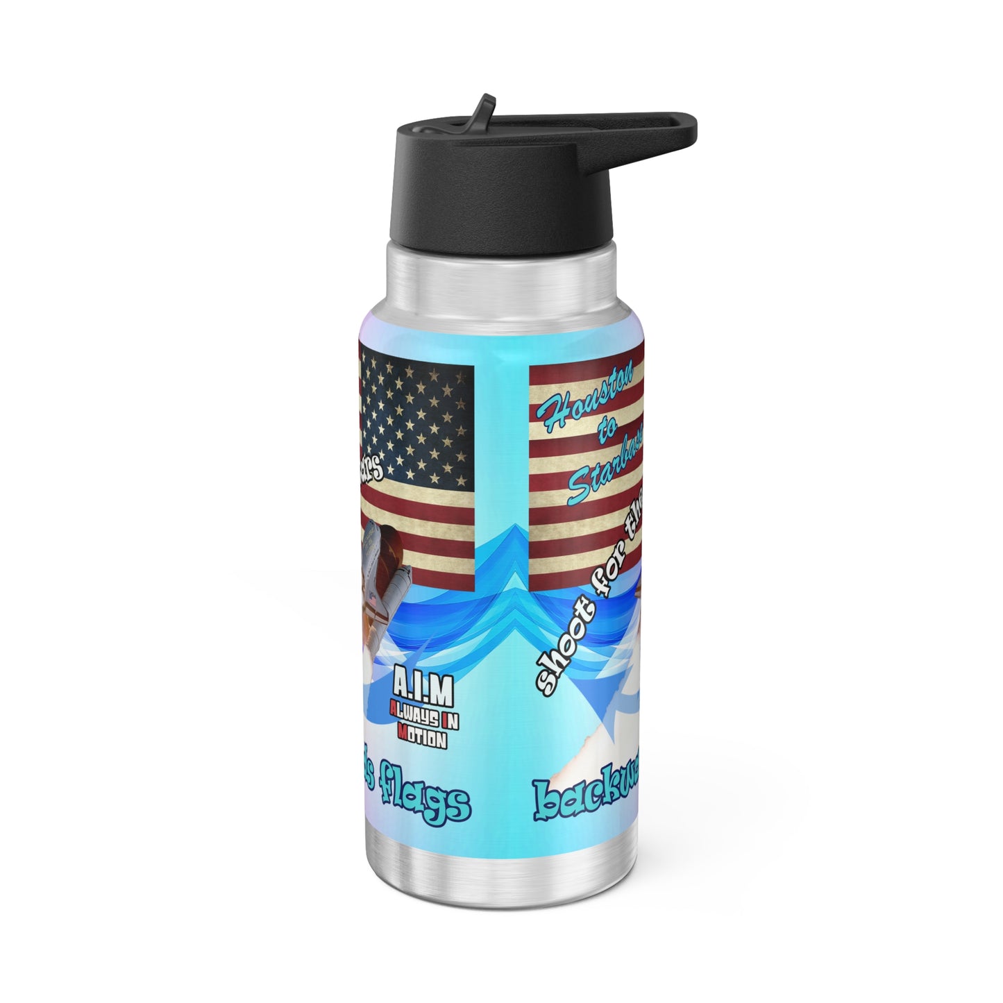 shoot for the stars - Gator Tumbler, 32oz (light blue-pink wave)