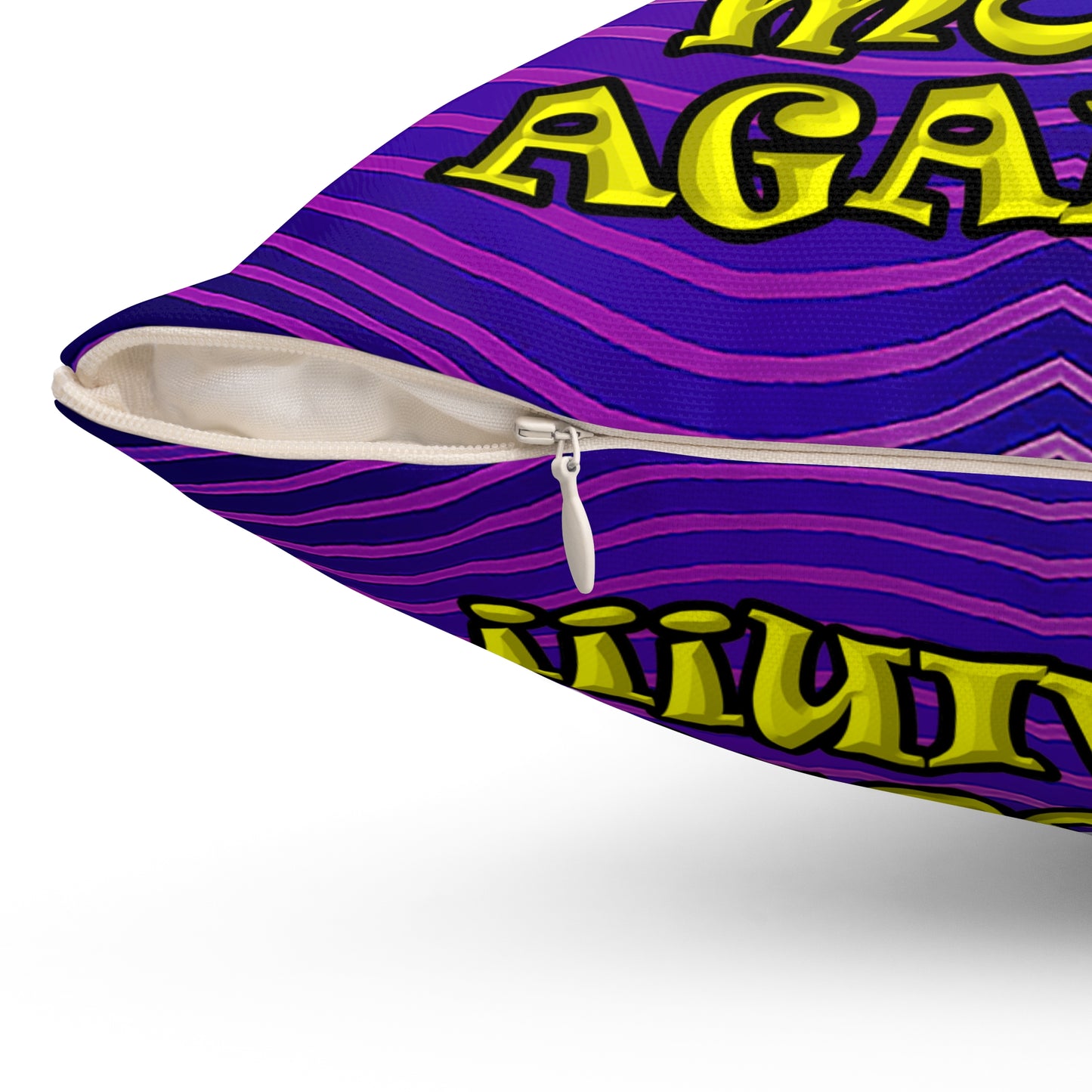 shoot the moon again - Spun Polyester Square Pillow - (purple wave)