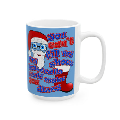 santa's shoes - White Mug (light blue)