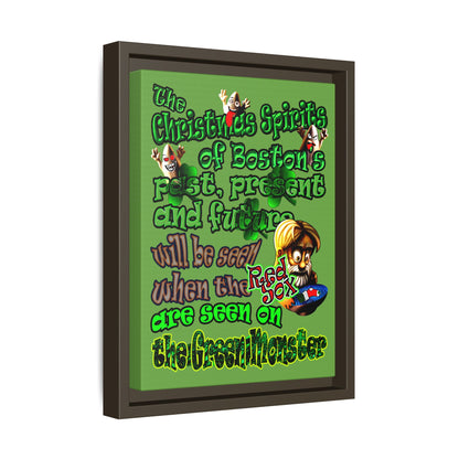 christmas spirits of boston - framed canvas art (green)