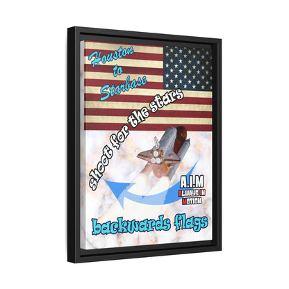 shoot for the stars - framed canvas art (white marble)