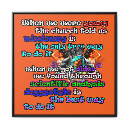 doggystyle - framed canvas art (orange)