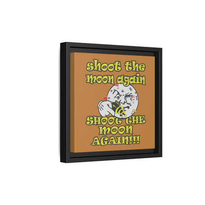 shoot the moon again - framed canvas art (light brown)
