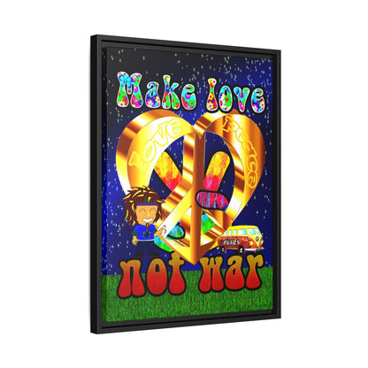 love peace - framed canvas art ('snoops' background)