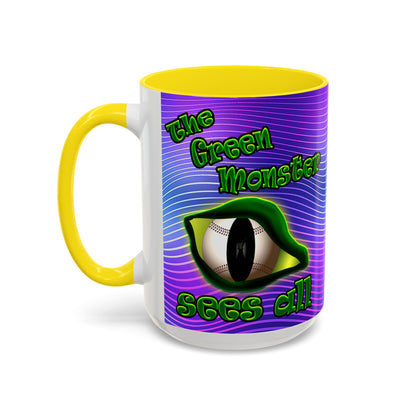 green monster - Accent Mug (purple wave)