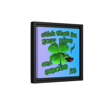 stick that in your pipe and smoke it - framed canvas art (light blue-purple wave)