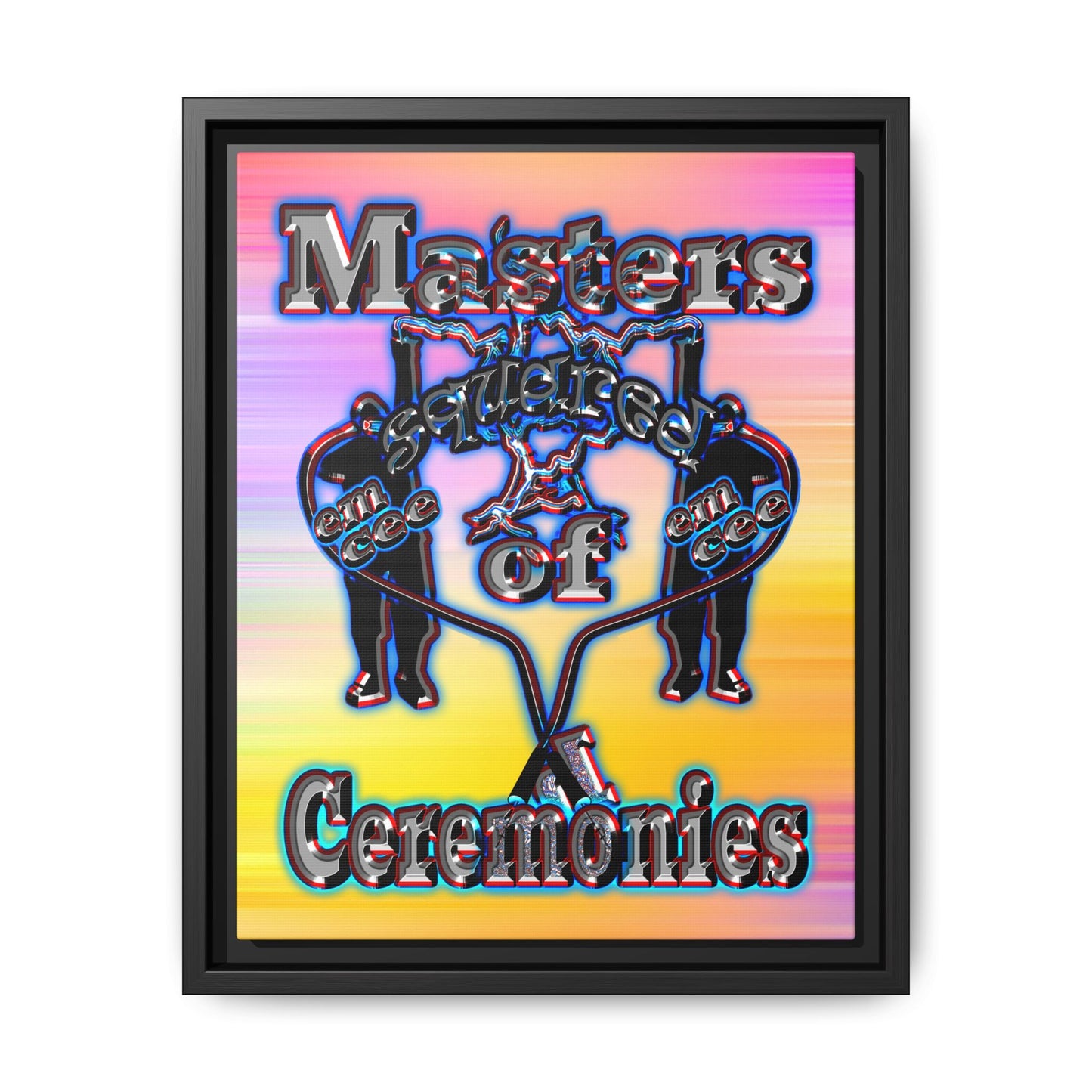 em cee squared - framed canvas art (color blur)