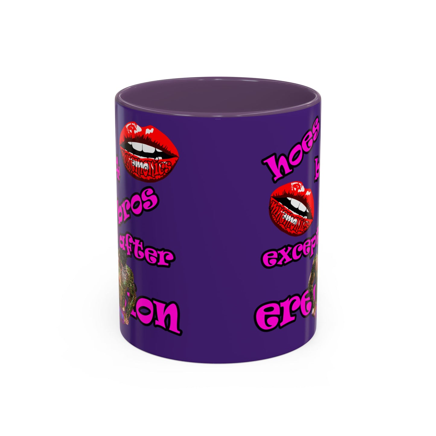 hoes b4 bros - Accent Mug (purple)