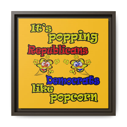 popping like popcorn - framed canvas art (yellow)