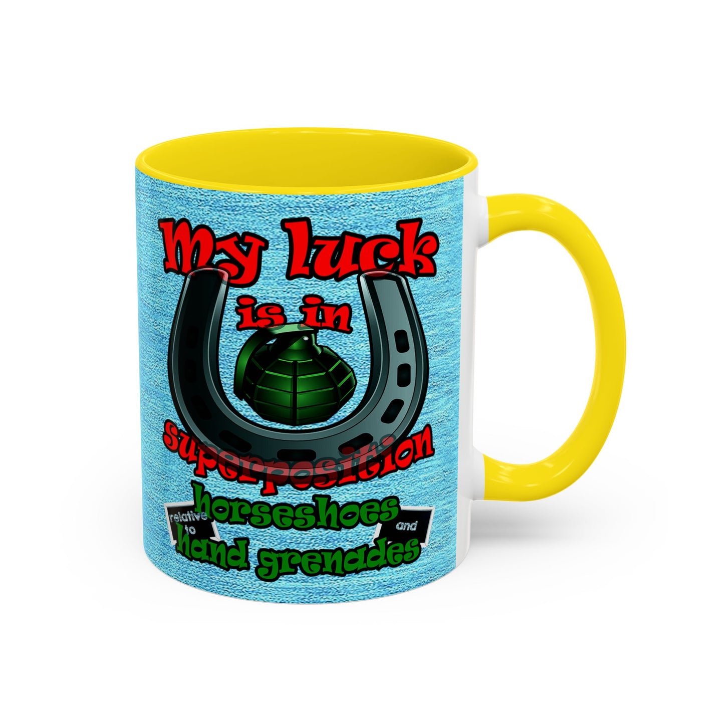 my luck - Accent Mug (faded dark blue)