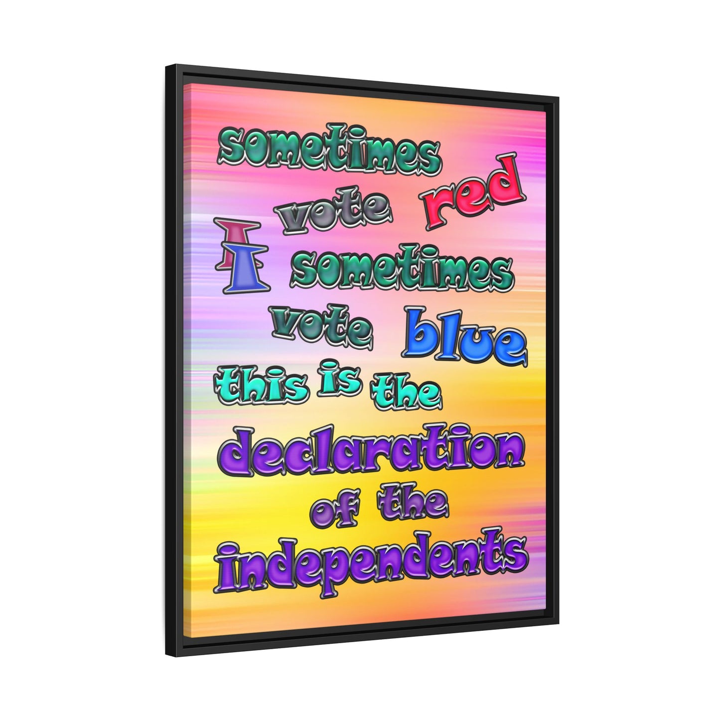 declaration of the independents - framed canvas art (color blur)