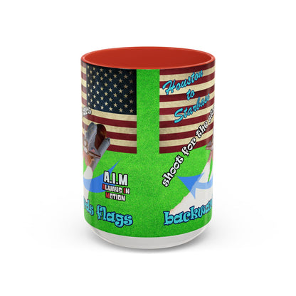 shoot for the stars - Accent Mug (green turf)