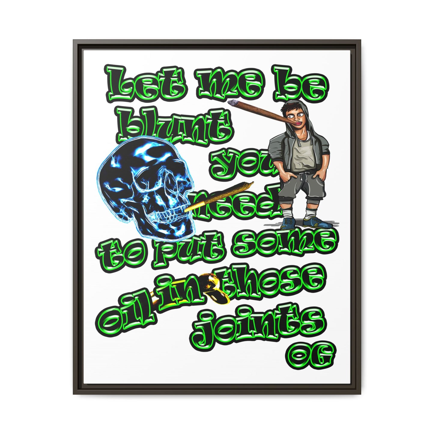 og - framed canvas art (white)