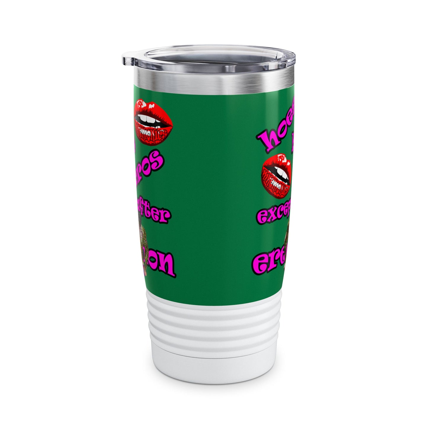 hoes b4 bros - Ringneck Tumbler, 20oz (dark green)