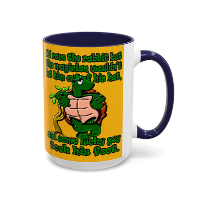 turtle race - Accent Mug (yellow)