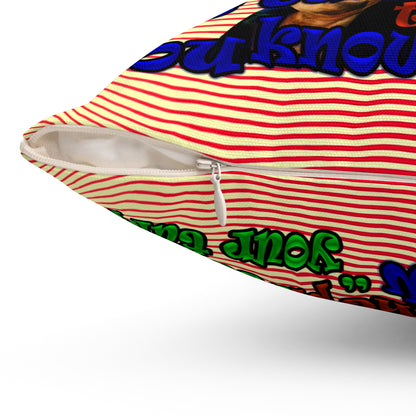 high noon - Spun Polyester Square Pillow - (yellow-orange wave)