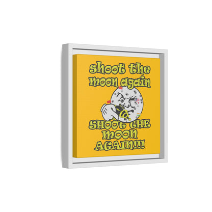 shoot the moon again - framed canvas art (yellow)