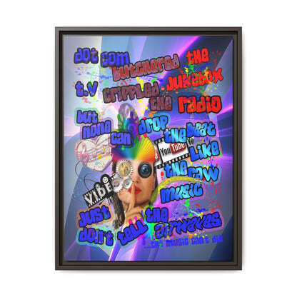 drop the beat - framed canvas art (grey-pink wave)