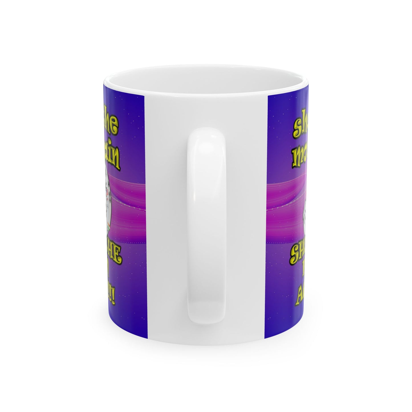 shoot the moon again - White Mug (purple-pink wave)