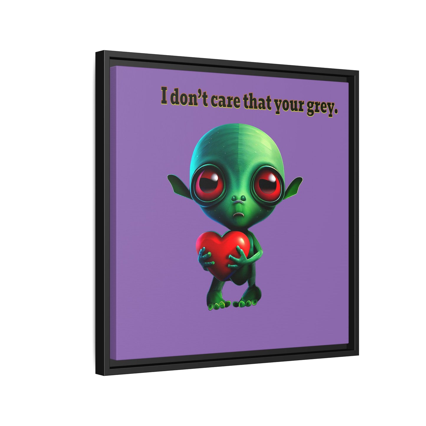 I don't care that your grey - framed canvas art (light purple)